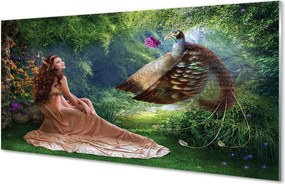 Panel nad Blat Kuchenny Kobieta z Bażantem w Lesie