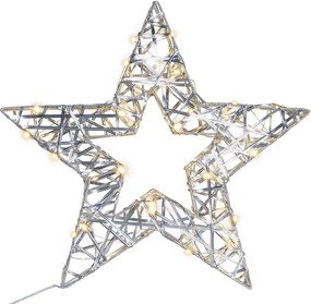 Gwiazda świąteczna z timerem ciepłej bieli, 30 LED, 40 cm