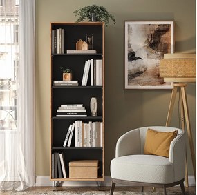 Półka na książki oak wotan 60x30.1x186.6 amber