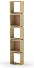 Ceglasty regał w dekorze dębu 32x167 cm Lofty – Marckeric