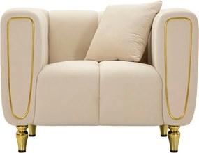 Kremowy aksamitny fotel Alma – Mauro Ferretti