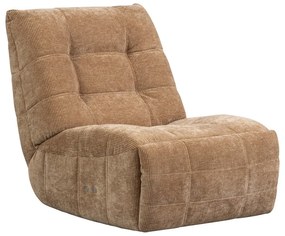 Jasnobrązowy częściowo rozkładany sztruksowy fotel wypoczynkowy Hein – WOOOD
