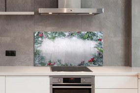 Szklany Panel Szyszki w Zimowym Śniegu