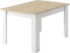 Biały stół do jadalni z blatem dąb sonoma MADO 120x80