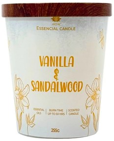 Arome Świeca w szkle z metalową pokrywką 255 g Vanilla & Sandalwood