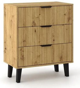 Komoda z 3 szufladami na nóżkach dąb artisan - Henex 4X