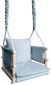 Szara welwetowa huśtawka dziecięca 3w1 L2-D40