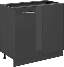 Szafka narożna antracyt wysoki połysk 86x46x81.6 r-line