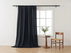 Zasłona OXFORD LIGHT 140x270 cm, czarna Zawieszanie: Taśma z wiązaniami