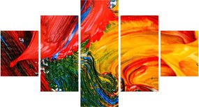 Obraz - Niebieska abstrakcja za pomocą pędzla (125x70 cm)