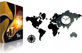 Zegar na ścianę mapa świata akrylowy naklejany kompas do salonu duży loft