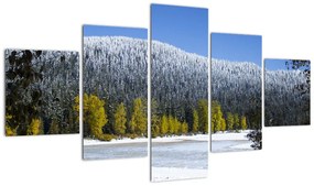 Obraz - ośnieżone góry zimą (125x70 cm)