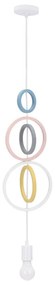 Biało-różowa lampa dziecięca z metalowym kloszem Single – Candellux Lighting