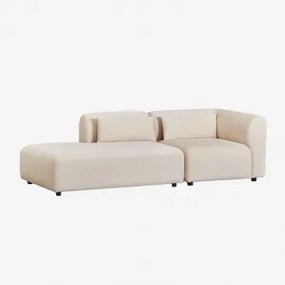 Sofa Modułowy Narożny 2-częściowy Z Lewym Szezlongiem Fogler Sztruks Beż Lniany - Sklum