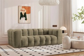 Sofa trzyosobowa BALOO, tkanina szenilowa, Oliwkowy