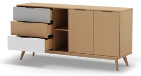 Niska komoda z litego drewna sosnowego 165x81 cm Elfa – Marckeric