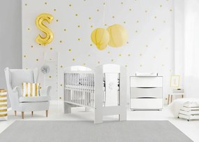 Komoda dla dzieci PATI 80cm biała/szara z przewijakiem LITTLE SKY