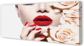 Obraz drukowany na płótnie Róże i Czerwone Usta