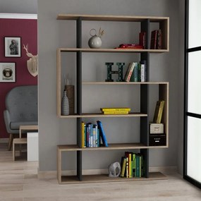 Antracytowo-naturalny regał w dekorze dębu 108,5x161 cm Mito – Homitis