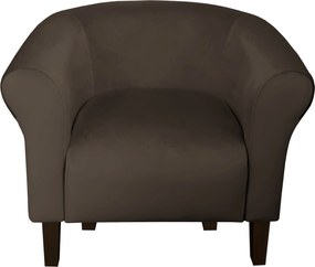 Fotel Milo tkanina Welur wygodny fotel tapicerowany do salonu i sypialni : Kolor nogi - Venge, Kolor tkaniny - VELVET - MG05, Wysokość nogi - 15 cm