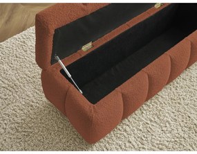 Ceglasta ławka z materiału bouclé Mont Blanc – Bobochic Paris