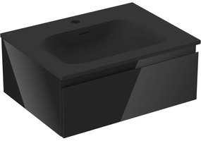 Mexen Orio szafka łazienkowa 60 cm z umywalką Vela, 1 szuflada, czarna połysk/czarna mat - 91A10-06023-1-BF70-W23M71