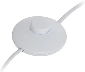 Lampa stojąca w brązowo-złotym kolorze z tekstylnym kloszem (wysokość 163 cm) – Ixia