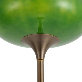 Lampa podłogowa retro ciemny brąz z zielonym szklanym kloszem 150 cm - Glaze