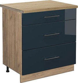 Szafka dolna do kuchni ciemnoniebieski wysoki połysk 80x60x82 fame-line