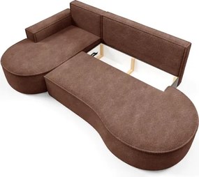 Narożnik MOLLY Lewostronny z funkcją spania, wolnostojący tkanina ABRIAMO 12 Miedziany