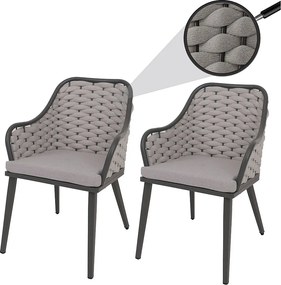 Krzesło ogrodowe MCW-O16 (zestaw 2 sztuk),  jasnoszary Poduszka jasnoszary