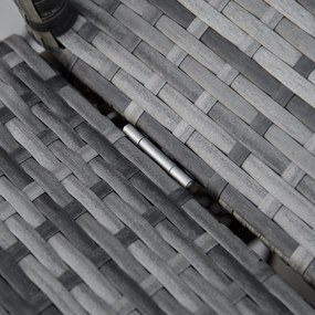 outsunny leżak wykonany z technorattanu z regulowanym baldachimem w kolorze szarym