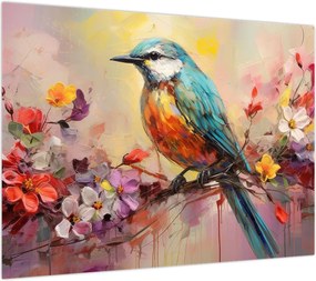 Obraz - Malowanie ptaka (70x50 cm)