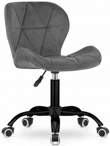 Fotel welurowy biurowy szary M5-P75