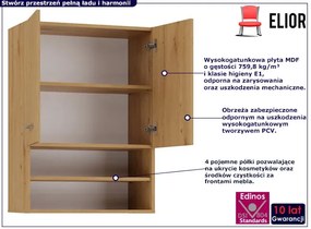 Szafka łazienkowa na ścianę dąb artisan - Sirella 4X