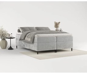 Szare łóżko boxspring ze schowkiem 180x200 cm Araya – Maison de Rêve