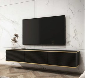 Szafka RTV KARL 3D 175cm wisząca/stojąca czarny mat  PIASKI Meble