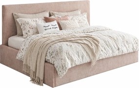 Beżowe welwetowe łóżko z oparciem 4 rozmiary A5-P00