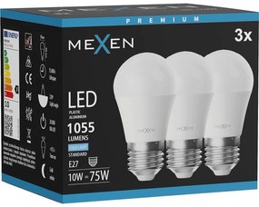 Mexen Nova 3x żarówka LED E27, G45, 10W, Zimna - 6500K, 1055 lm - L101-E27-1065-01x03