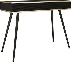 Toaletka: Czarna, nogi czarne, 102 x 80 x 50 cm, fronty żebrowane