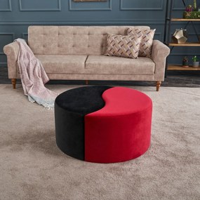 Taboret  Alis Puf Red and Black