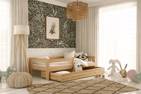 Łóżko dziecięce Tika 80x160 80x190 z barierką stelażem Flex szufladą i materacem piankowym