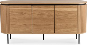 Komoda do Salonu BECK MAXI 160 cm Dąb Trzydrzwiowa Ryflowana Nowoczesna