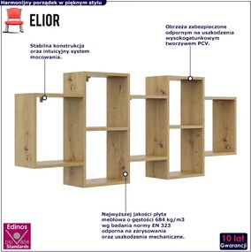 Nowoczesna półka wisząca dąb artisan - Malene