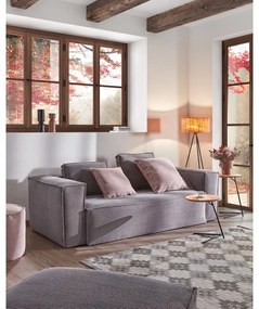 Szara sztruksowa sofa 240 cm Blok – Kave Home