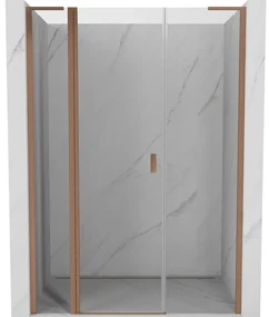 Mexen Mist L drzwi prysznicowe uchylne 135 cm, transparent, miedź szczotkowana - 8A4L-135-001-65-00