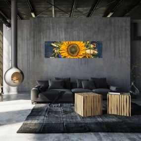 Obraz - Jesienne kwiaty (170x50 cm)