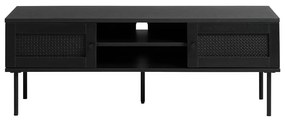 Czarna szafka pod TV w dekorze dębu 120x43 cm Pensacola – Unique Furniture