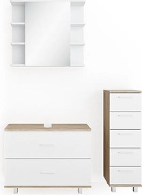 Zestaw mebli łazienkowych biały/sonoma 80x33x60 ilias