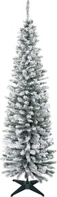 HOMCOM Sztuczna Choinka, 210 cm, z Ośnieżonymi Gałęziami PVC, Składana, z Metalową Podstawą, Zielony/Biały | Aosom PL